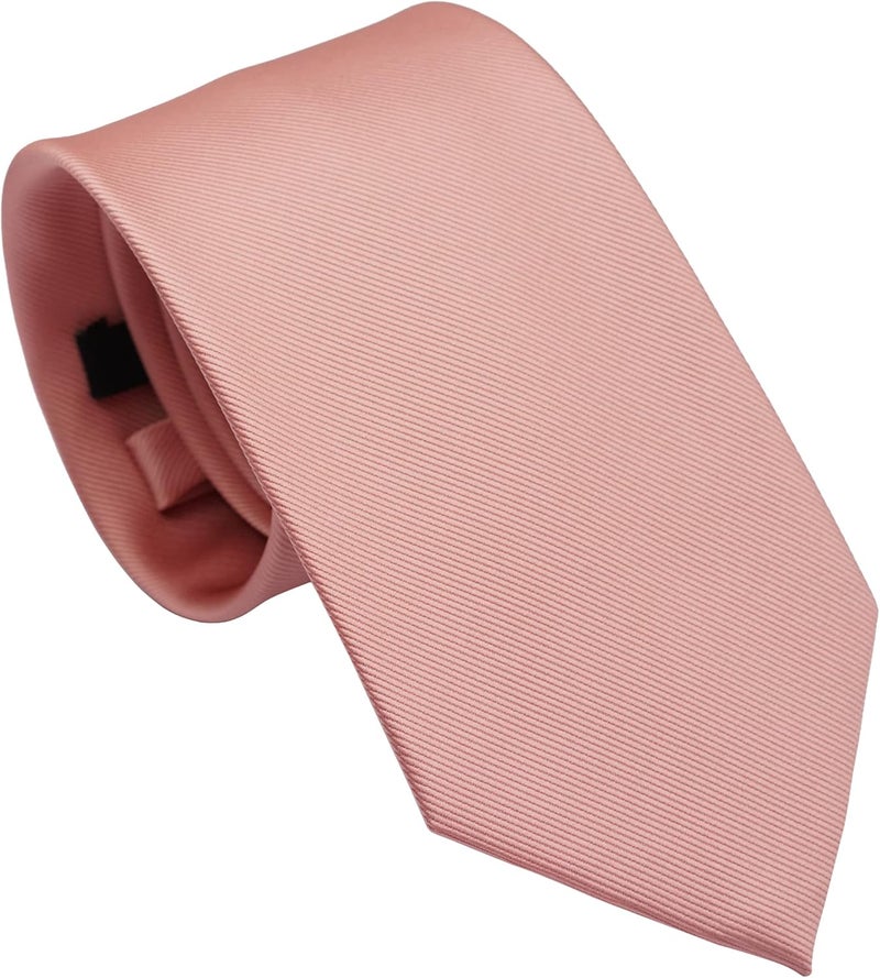 ZENXUS Regular Tie and Pocket Square for Men, Solid Color Necktie Set, 3.2 inch Standard Width - Image 3